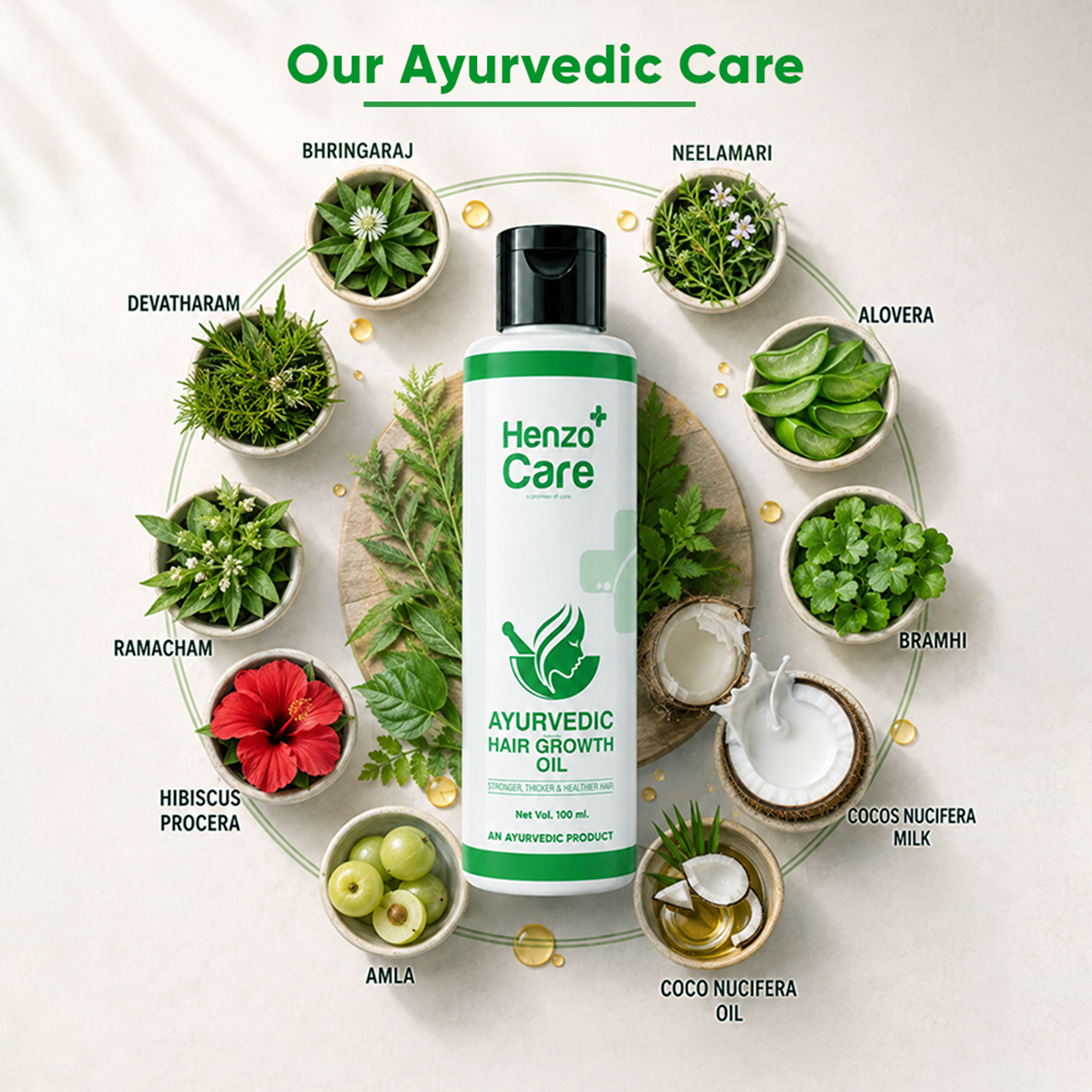 Henzocare Ayurvedic Hair Growth Oil